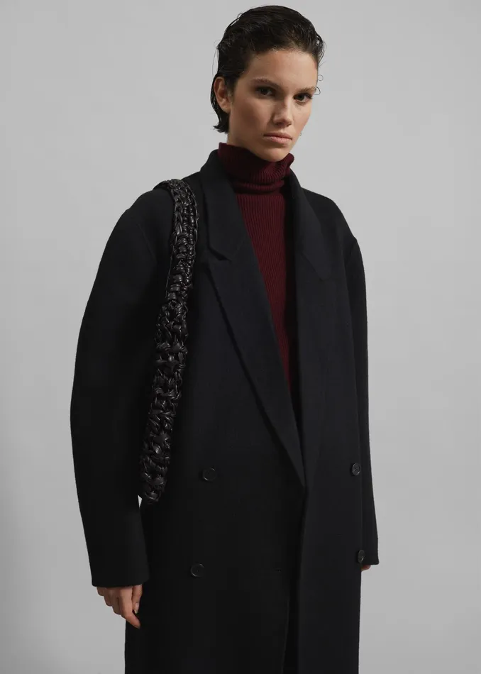 The Frankie Shop Outerwear Veonce Oversized Wool Coat 8211 Black 8211 Women