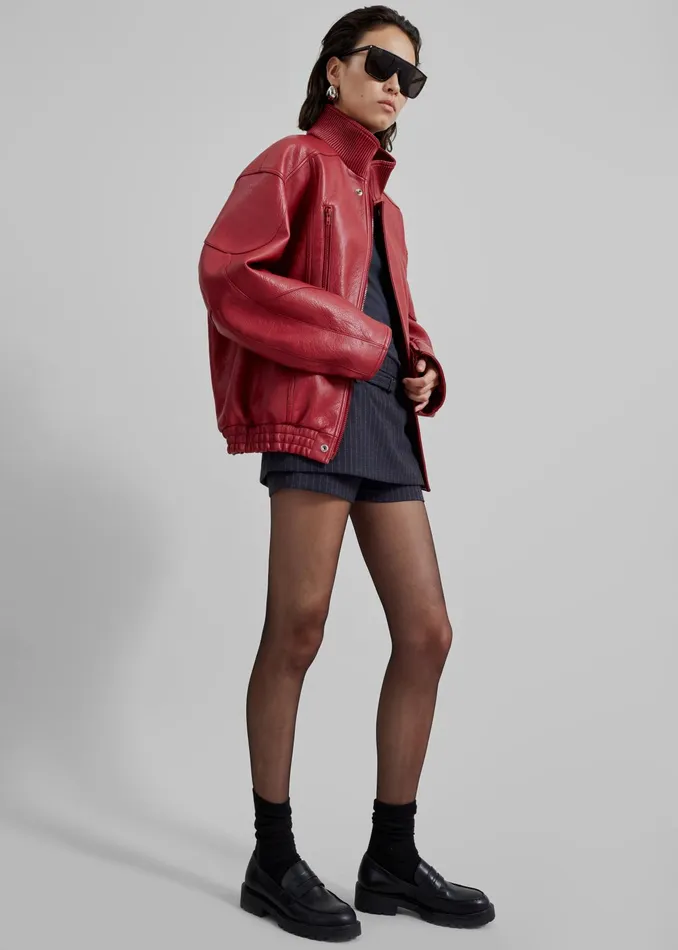 The Frankie Shop Outerwear Zion Bomber Jacket 8211 Red 8211 Women