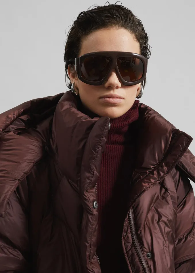 The Frankie Shop Port Tanger Mari Sunglasses 8211 Alkakaw AcetateTobacco 8211 MenWomen