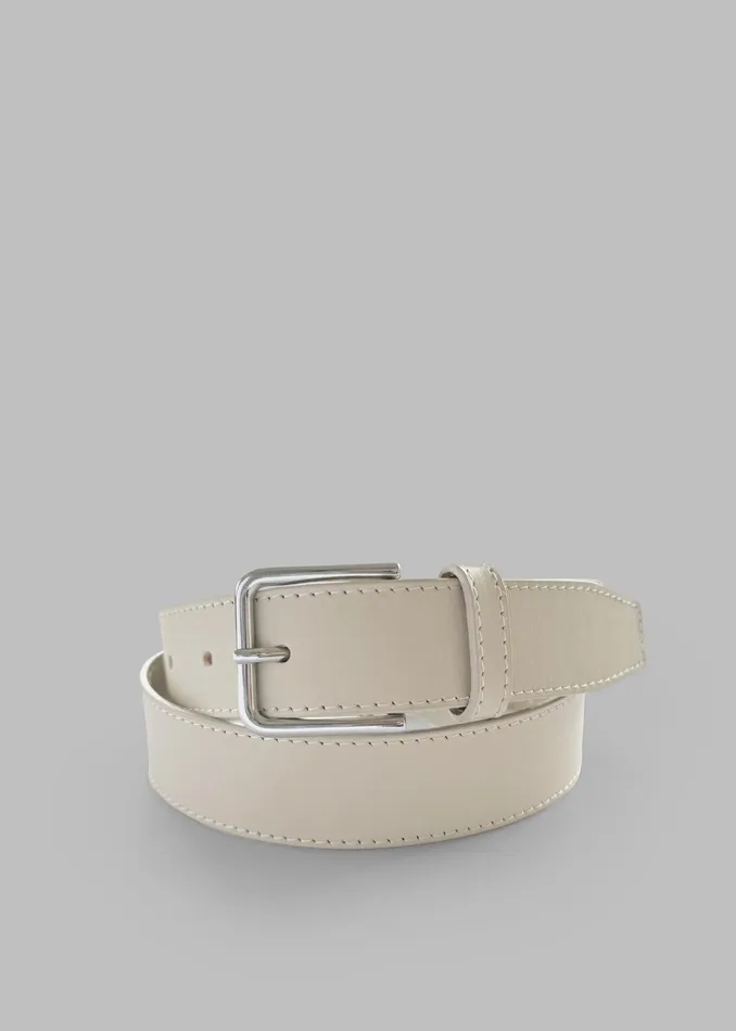 The Frankie Shop Toni Leather Belt 8211 Mastic 8211 Women