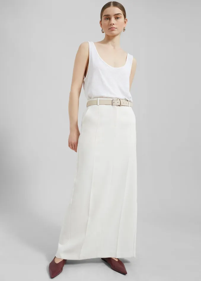 The Frankie Shop Toni Leather Belt 8211 Mastic 8211 Women