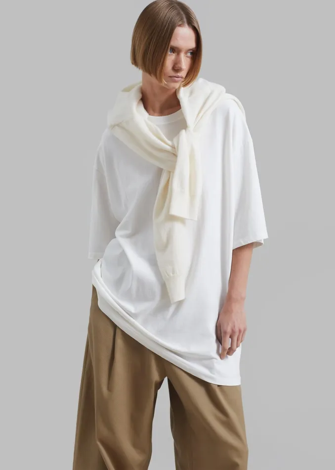 The Frankie Shop Tops Avak Oversized Tee 8211 White 8211 Women