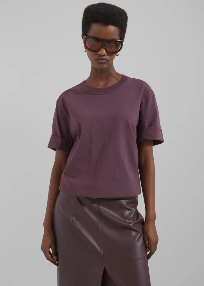 The Frankie Shop Tops Cece TShirt 8211 Burgundy 8211 Women