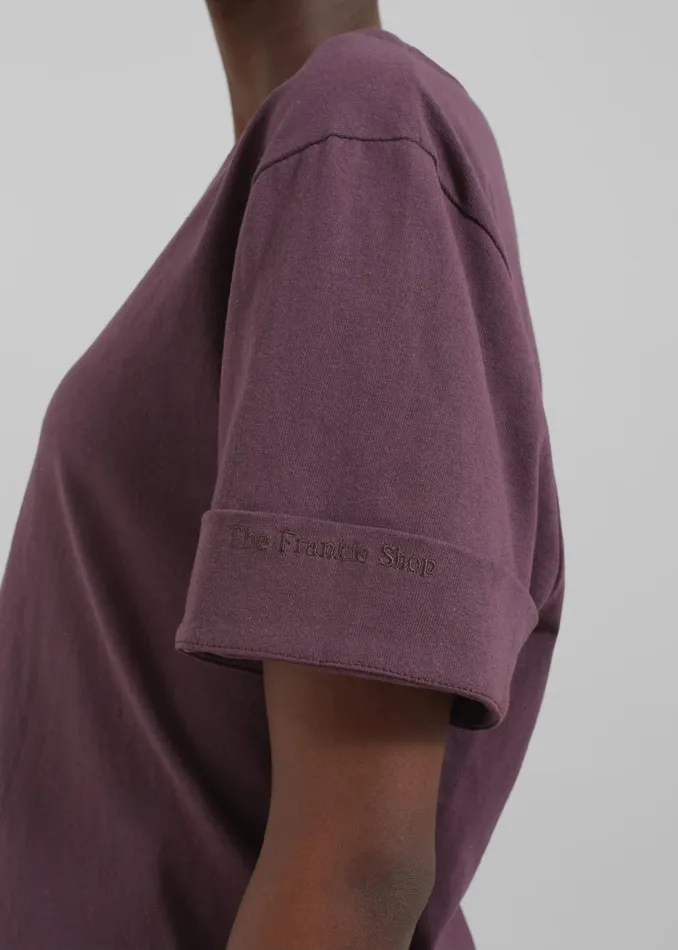 The Frankie Shop Tops Cece TShirt 8211 Burgundy 8211 Women