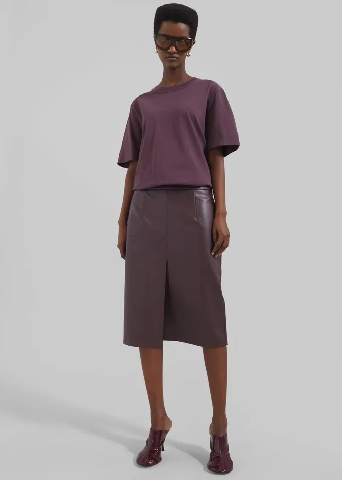 The Frankie Shop Tops Cece TShirt 8211 Burgundy 8211 Women