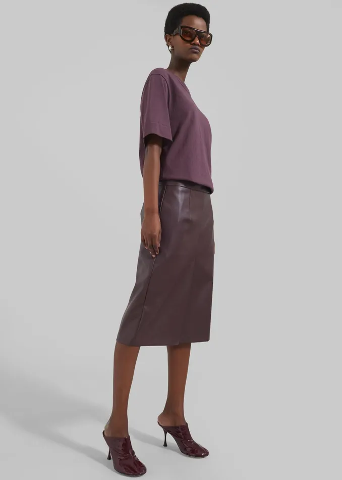The Frankie Shop Tops Cece TShirt 8211 Burgundy 8211 Women