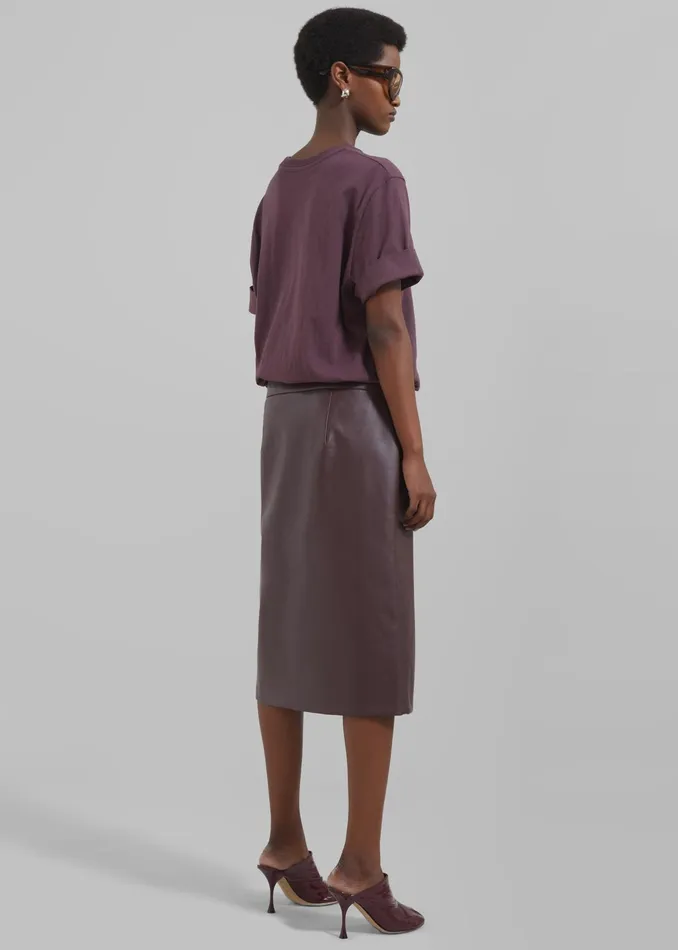The Frankie Shop Tops Cece TShirt 8211 Burgundy 8211 Women