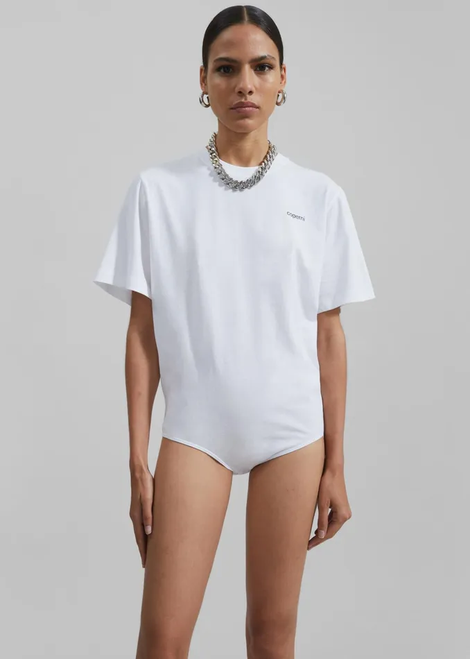 The Frankie Shop Tops Coperni TShirt Bodysuit 8211 White 8211 Women