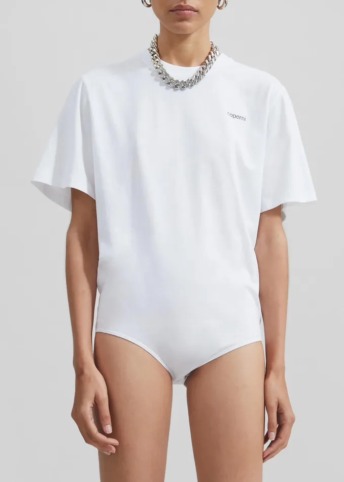 The Frankie Shop Tops Coperni TShirt Bodysuit 8211 White 8211 Women