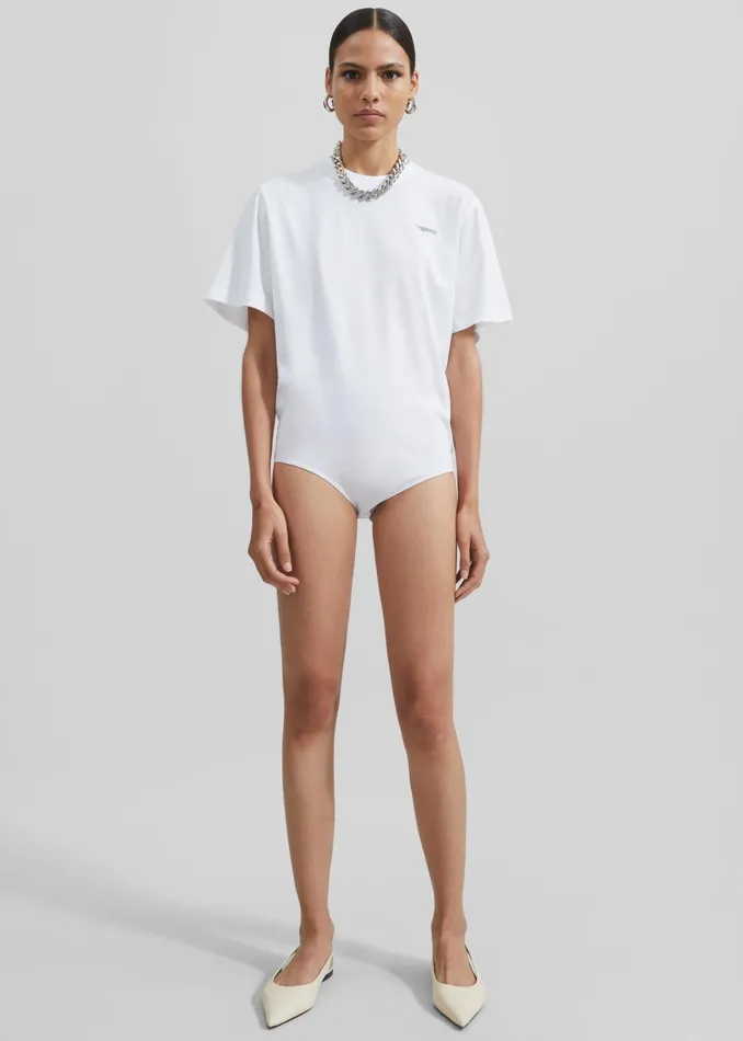 The Frankie Shop Tops Coperni TShirt Bodysuit 8211 White 8211 Women
