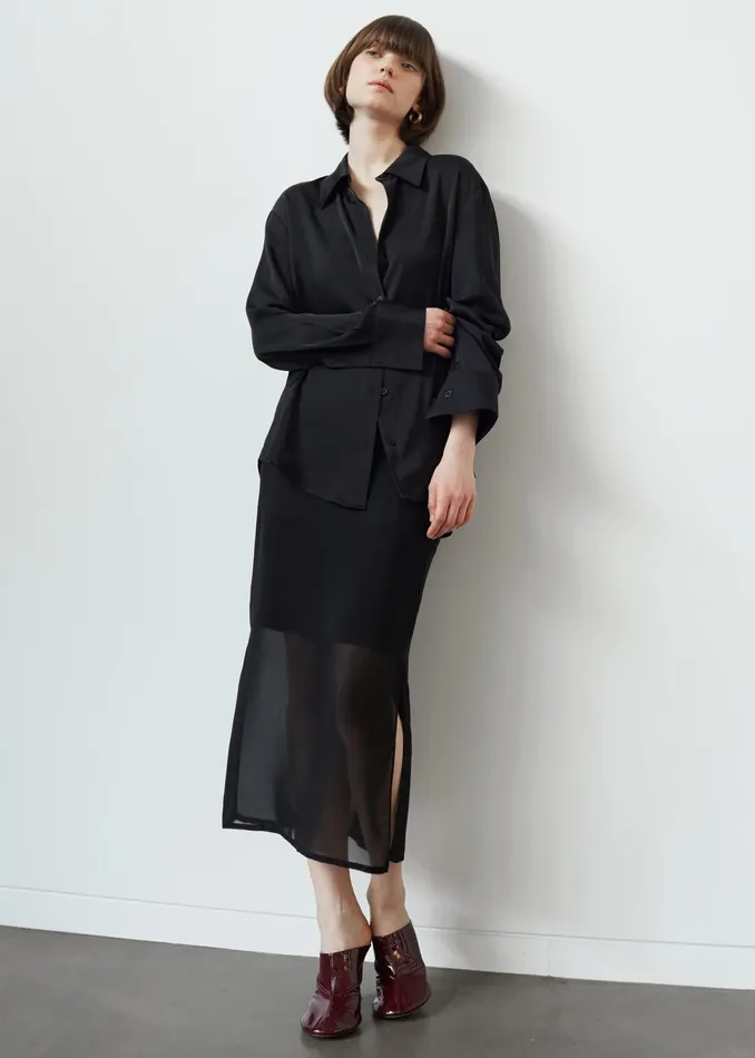 The Frankie Shop Tops Daylin Button Up Shirt 8211 Black 8211 Women
