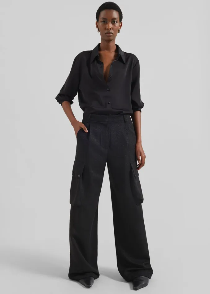 The Frankie Shop Tops Daylin Button Up Shirt 8211 Black 8211 Women