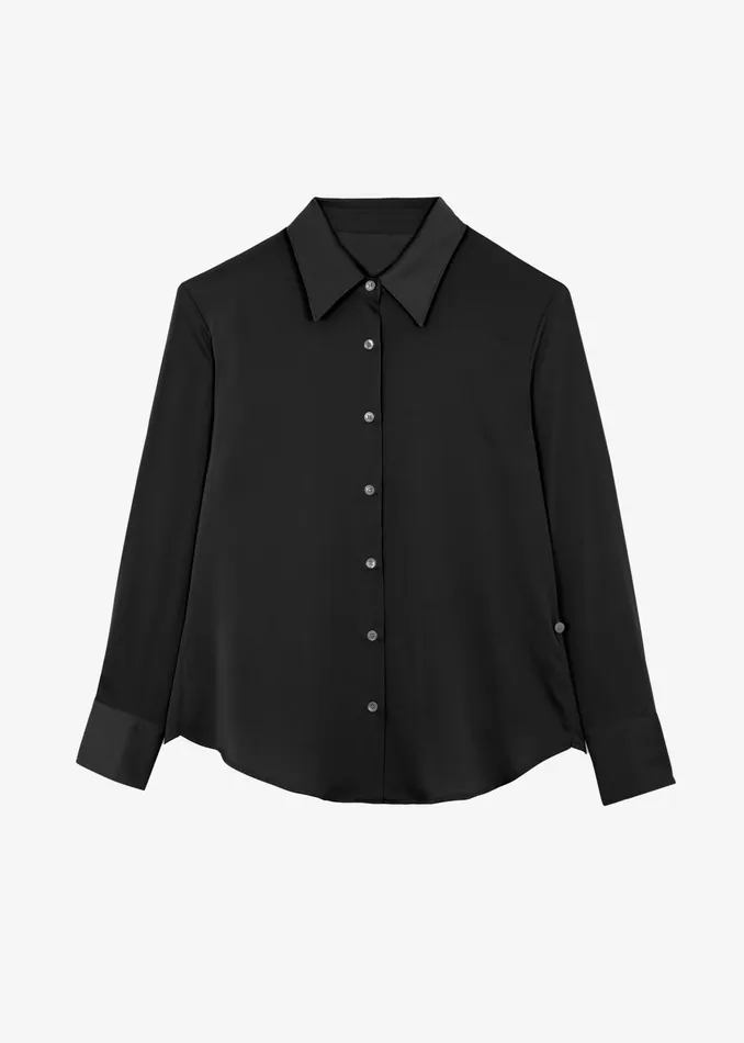 The Frankie Shop Tops Daylin Button Up Shirt 8211 Black 8211 Women