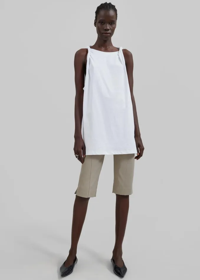 The Frankie Shop Tops Erika Twisted Sleeve Tank 8211 White 8211 Women