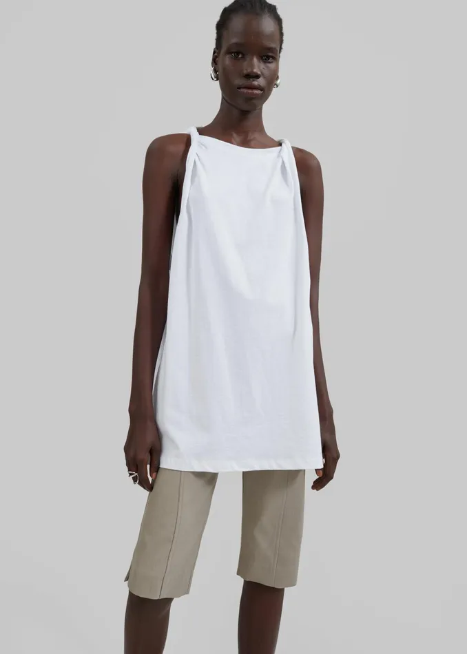 The Frankie Shop Tops Erika Twisted Sleeve Tank 8211 White 8211 Women