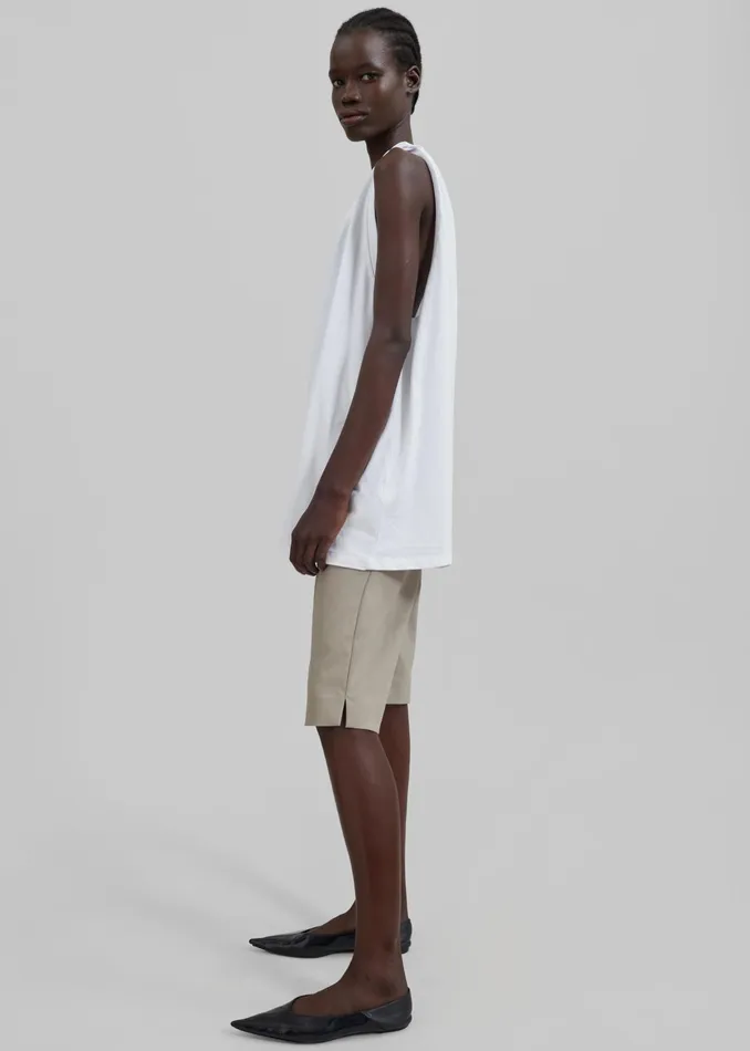 The Frankie Shop Tops Erika Twisted Sleeve Tank 8211 White 8211 Women