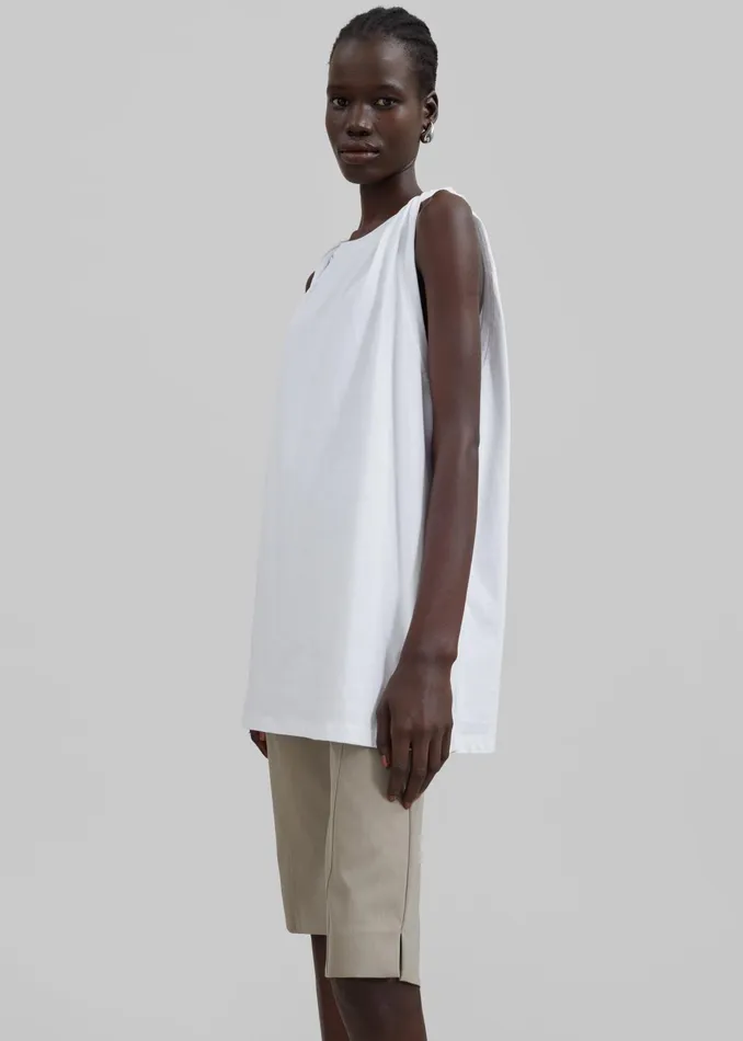 The Frankie Shop Tops Erika Twisted Sleeve Tank 8211 White 8211 Women