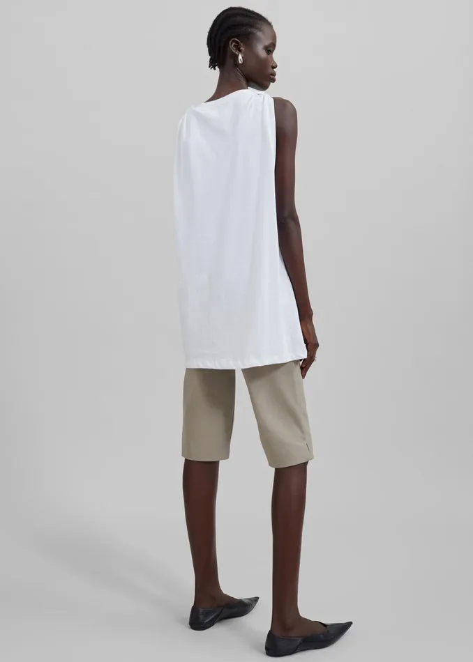 The Frankie Shop Tops Erika Twisted Sleeve Tank 8211 White 8211 Women