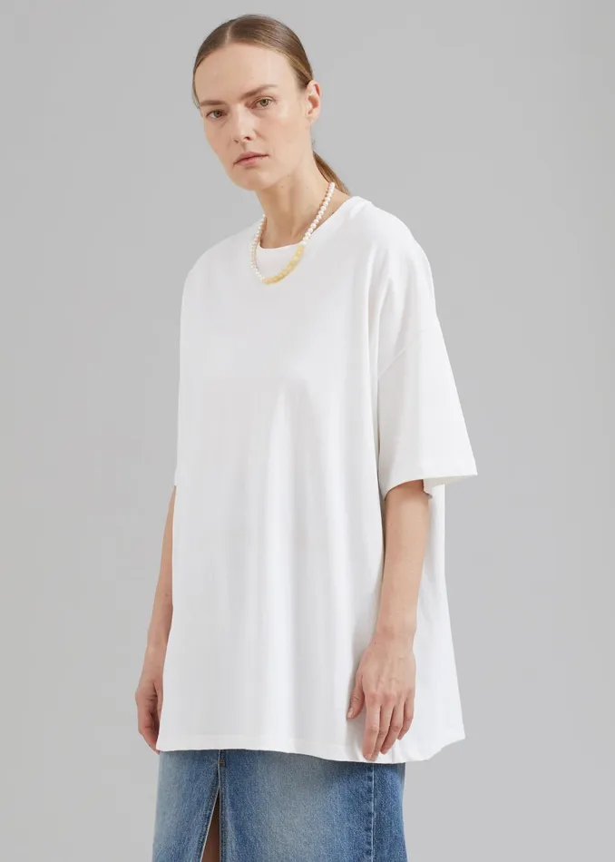 The Frankie Shop Tops Faro Boxy Tee 8211 White 8211 MenWomen