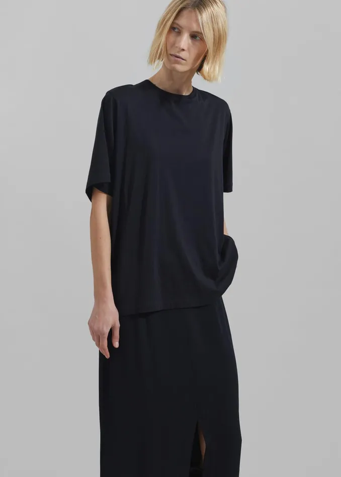 The Frankie Shop Tops Harper Soft Organic TShirt 8211 Black 8211 Women