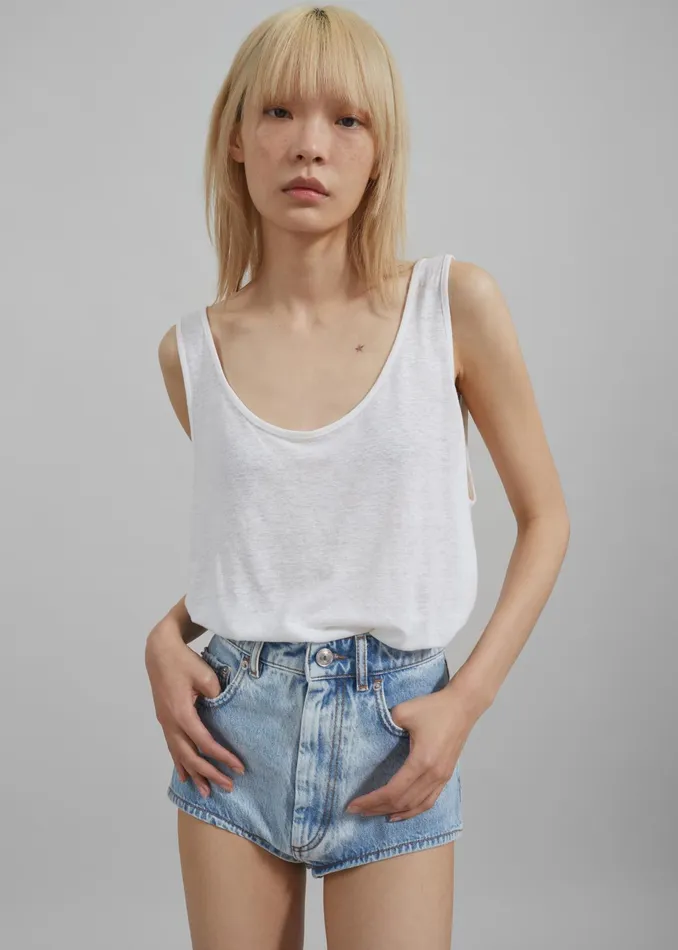 The Frankie Shop Tops Josie Scoop Neck Tank Top 8211 White 8211 Women