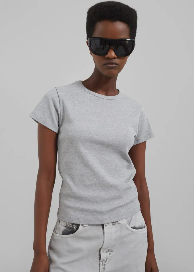 The Frankie Shop Tops Kellen Baby Tee 8211 Grey 8211 Women
