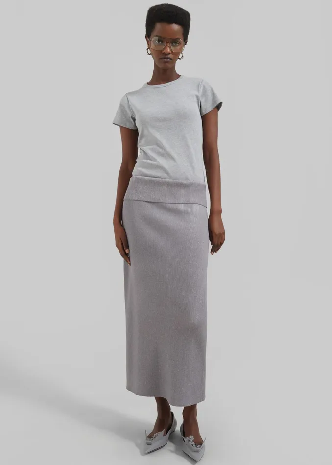 The Frankie Shop Tops Kellen Baby Tee 8211 Grey 8211 Women