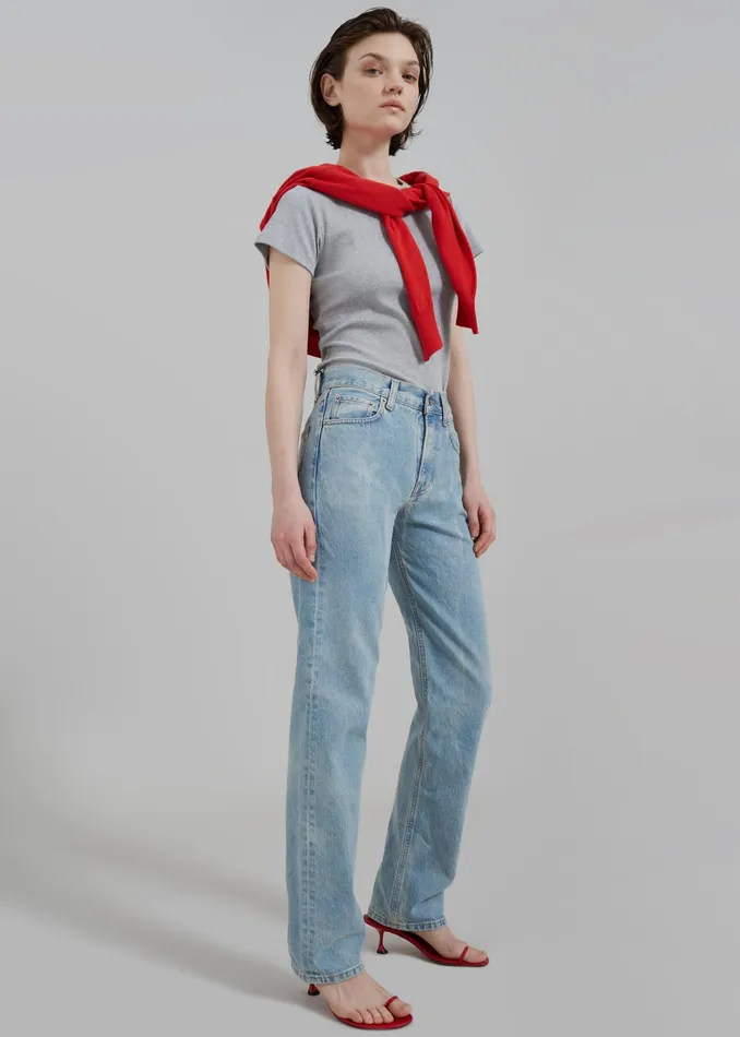 The Frankie Shop Tops Kellen Baby Tee 8211 Grey 8211 Women