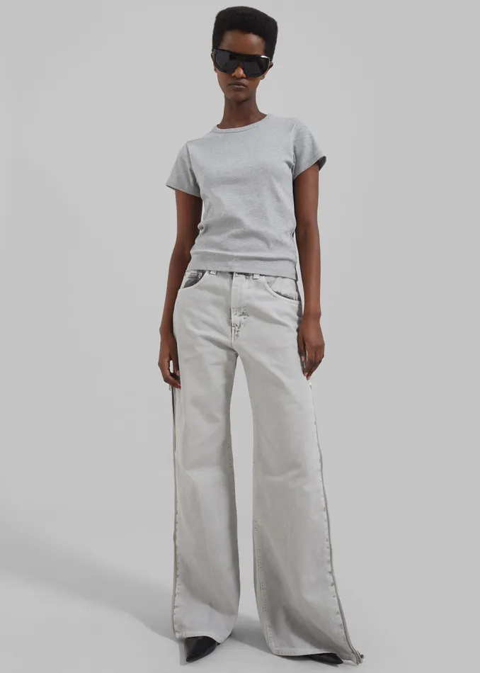 The Frankie Shop Tops Kellen Baby Tee 8211 Grey 8211 Women