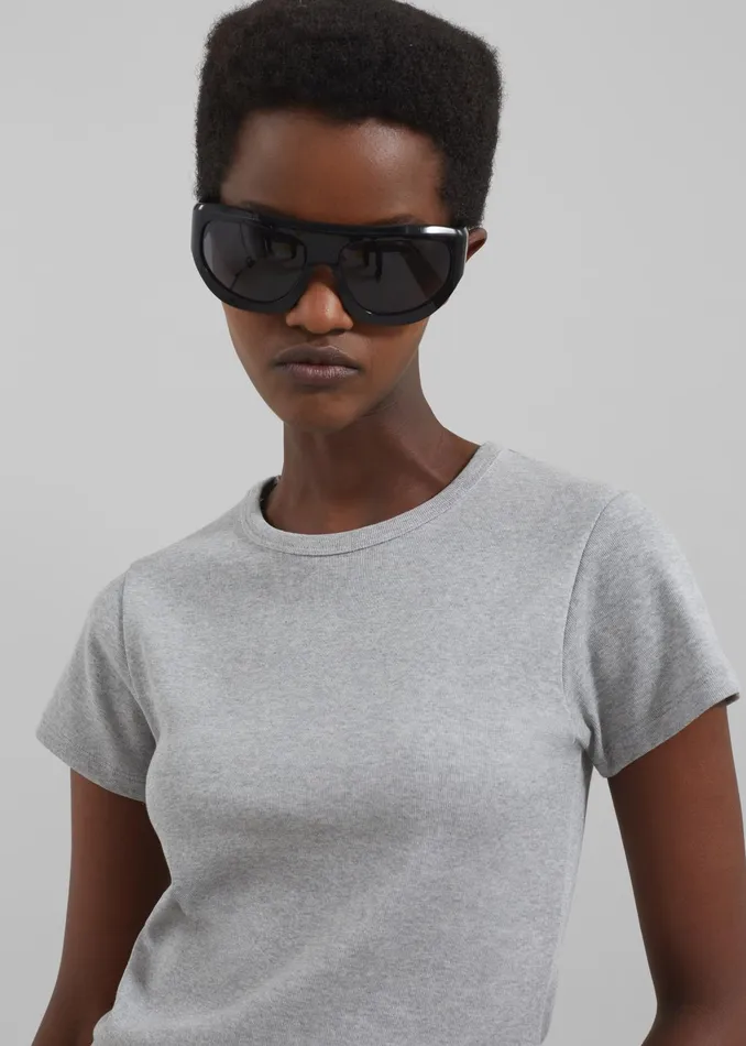 The Frankie Shop Tops Kellen Baby Tee 8211 Grey 8211 Women