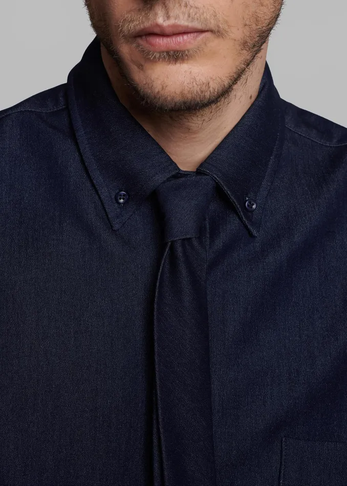 The Frankie Shop Tops Mason Button Up Shirt 8211 Indigo 8211 Men