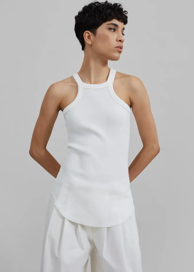 The Frankie Shop Tops Omi Halter Tank Top 8211 White 8211 Women