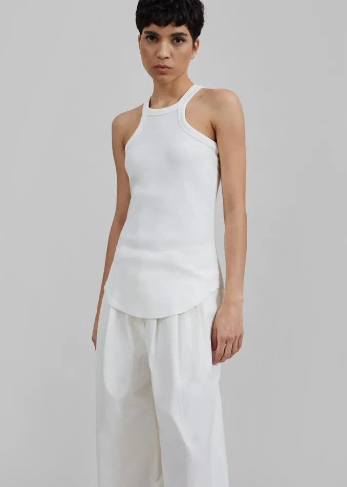 The Frankie Shop Tops Omi Halter Tank Top 8211 White 8211 Women