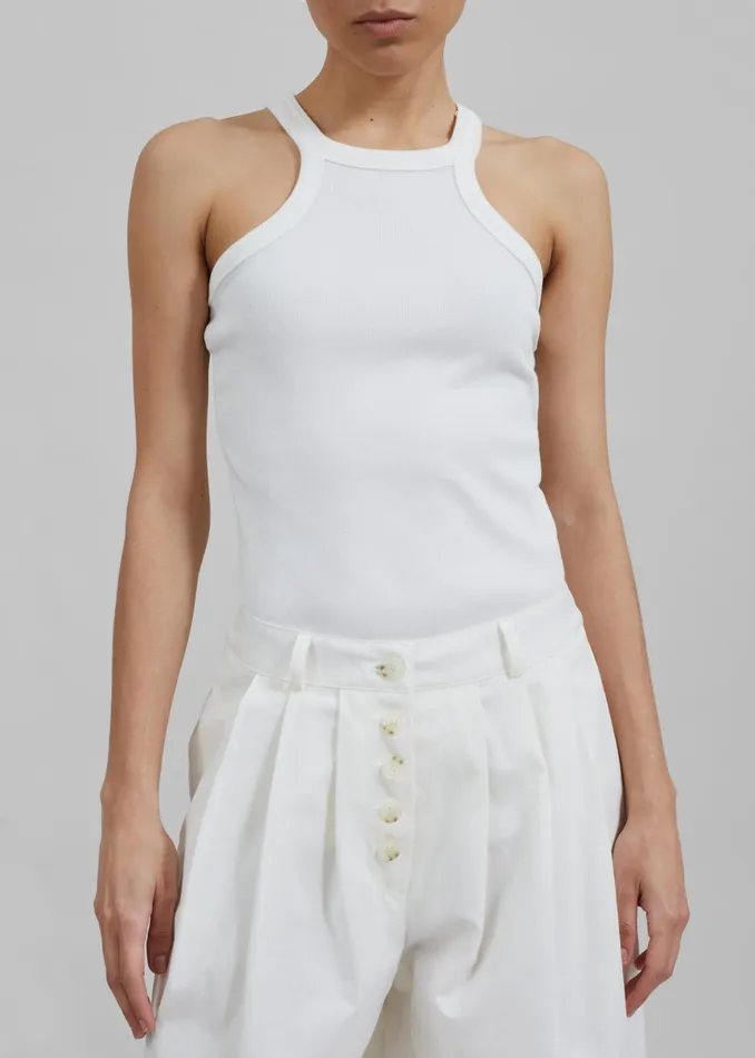 The Frankie Shop Tops Omi Halter Tank Top 8211 White 8211 Women