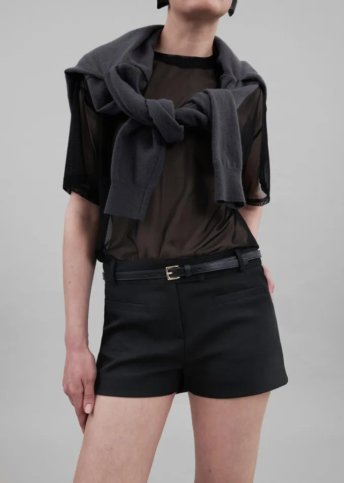 The Frankie Shop Tops Ramy Mesh Tee 8211 Black 8211 Women