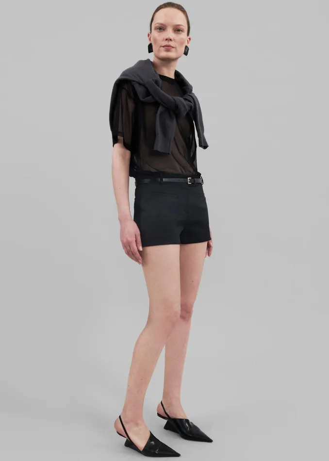 The Frankie Shop Tops Ramy Mesh Tee 8211 Black 8211 Women