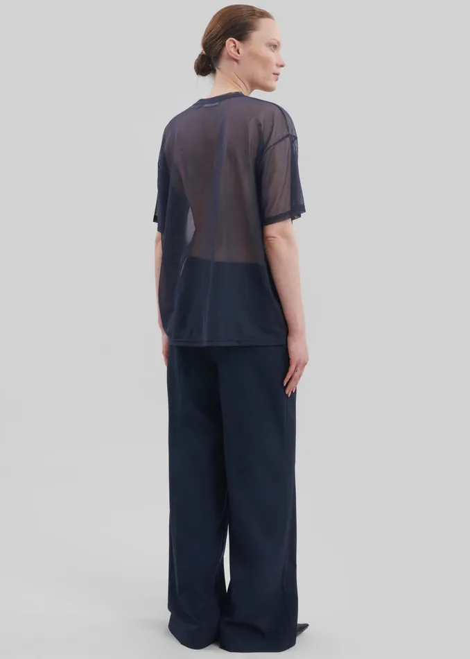 The Frankie Shop Tops Ramy Mesh Tee 8211 Navy 8211 Women