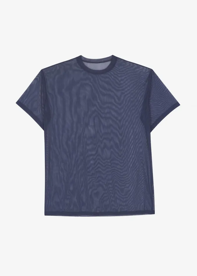 The Frankie Shop Tops Ramy Mesh Tee 8211 Navy 8211 Women