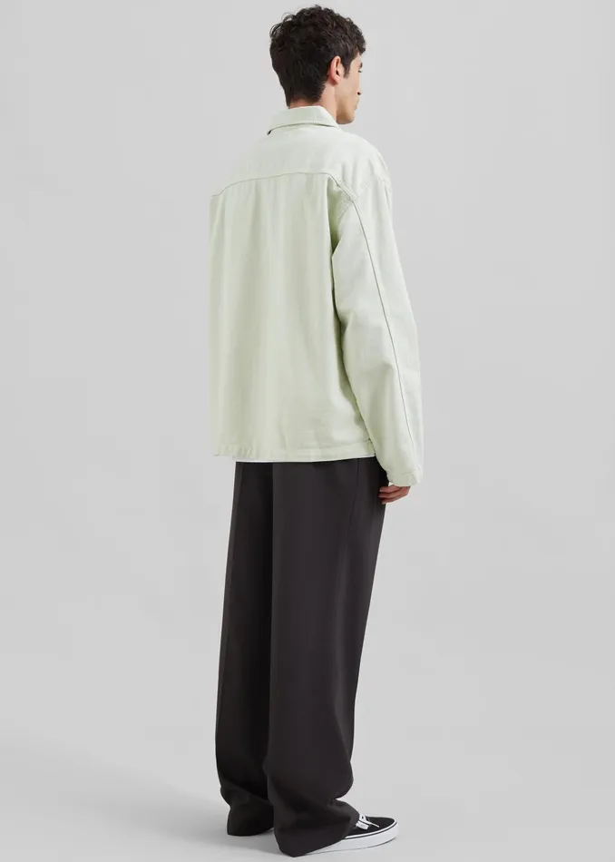 The Frankie Shop Tops Ray Popover Denim Shirt 8211 Pale Green 8211 Men