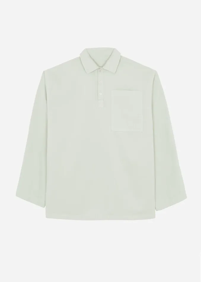 The Frankie Shop Tops Ray Popover Denim Shirt 8211 Pale Green 8211 Men