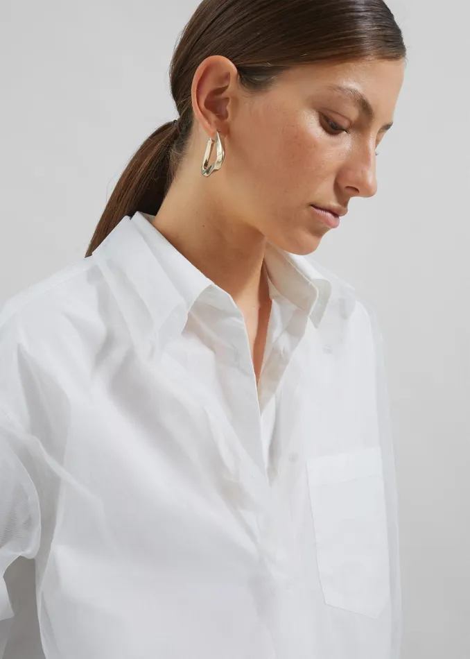 The Frankie Shop Tops Valetta Double Shirt 8211 Optic White 8211 Women