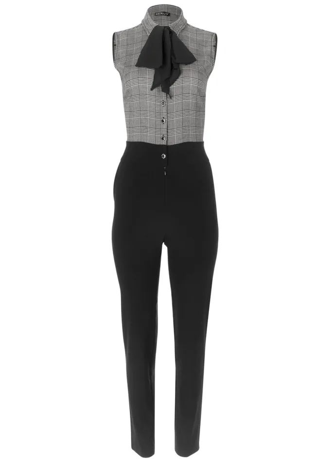 TIE NECK JUMPSUIT Black Multi Women VENUS Occasion Jumpsuits and Rompers