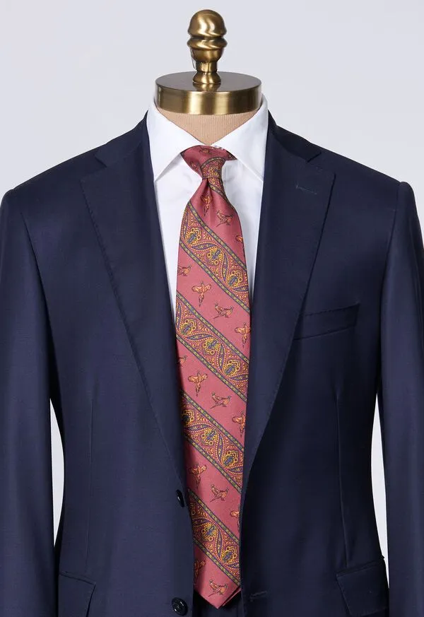 Ties Deco Stripe and Bird Print Tie Burgundy 8211 Paulstuart Mens Ties Deco Stripe and Bird Print Tie Burgundy 8211 Paulstuart Mens