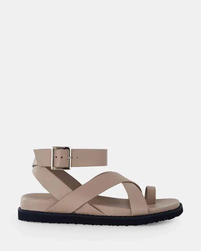 TILLIE Sand Strappy Sandals Slides NOVO Shoes Women