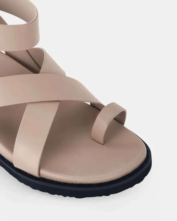 TILLIE Sand Strappy Sandals Slides NOVO Shoes Women