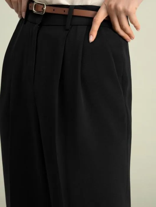 Timeless Pleated WideLeg Dense Silk Trousers Women Lilysilk Bottoms