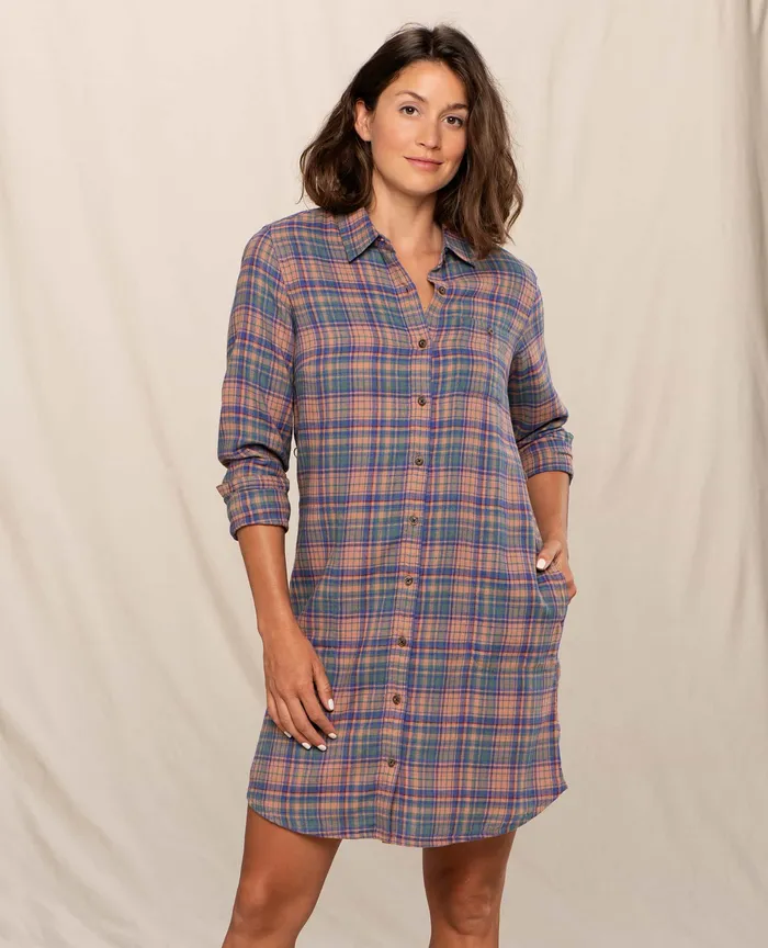 ToadandCo Flannels Women8217s ReForm Flannel Shirtdress Fawn