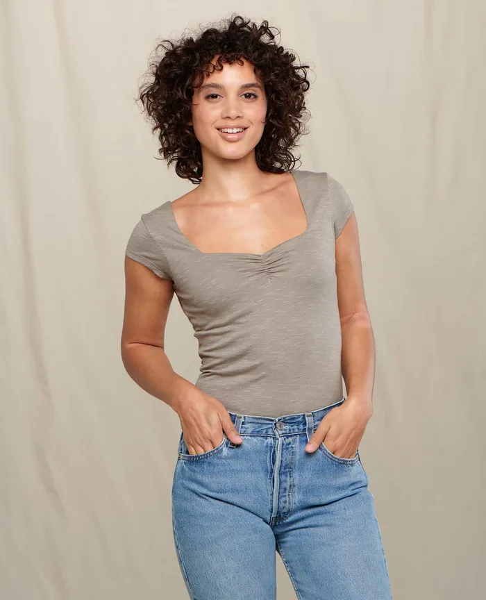 ToadandCo Gemma Short Sleeve Bodysuit Dark Chino Women8217s Tops and TShirts