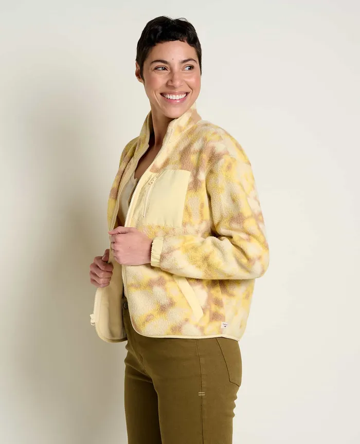 ToadandCo Jackets and Layers Women8217s Women8217s Campo Fleece Jacket Barley Tie Dye Print