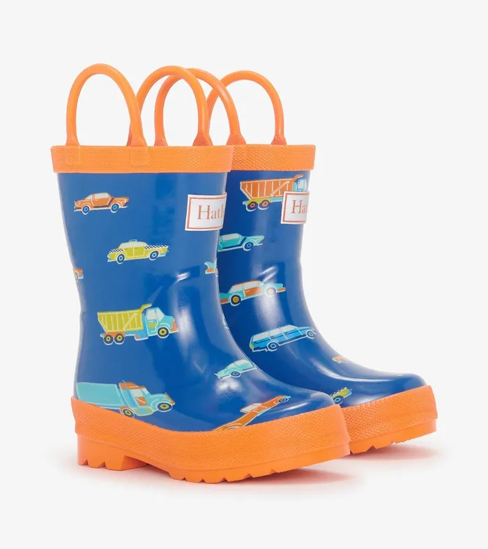 Toddler Boys Driving Cars Rain Boots Hatley